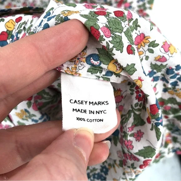 CASEY MARKS Jaime Dress in Summer Orchard 100% Cotton Sundress NYC Floral Fruits - Picture 6 of 9